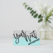 Glamoureuze Chic Mint Zilver Glitter Modern Afsprakenkaartje (Staand voorkant)