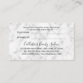 Glamoureuze Chic Modern Zilver Glitter Marmer Aanbevelingskaartje (Achterkant)