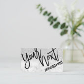 Glamoureuze Chic Modern Zilver Glitter Marmer Afsprakenkaartje (Staand voorkant)