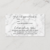 Glamoureuze Chic Modern Zilver Glitter Marmer Afsprakenkaartje (Achterkant)