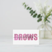 Glamoureuze Chic Pink Glitter Typography Brow Arti Visitekaartje (Staand voorkant)