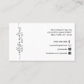 Glamoureuze Chic Pink Glitter Typography Nail Arti Visitekaartje (Achterkant)