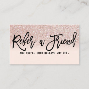 Glamoureuze Chic Roos Gouden Glitter Roze Modern Aanbevelingskaartje