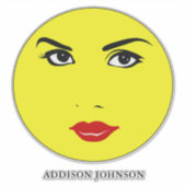  Glamoureuze Chic Yellow Smile Name 14" Sticker (Voorkant)