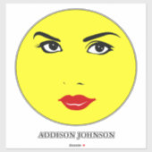  Glamoureuze Chic Yellow Smile Name 14" Sticker (Vel)