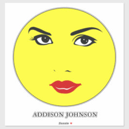 Glamoureuze Chic Yellow Smile Name 14" Sticker