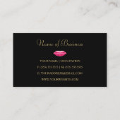 Glamoureuze Cosmetologist Black Leopard Pink Lips Visitekaartje (Achterkant)