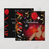 Glamoureuze dame Fabulous 50-50-jarig feest 2 Kaart (Voorkant / Achterkant)