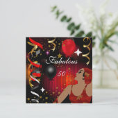 Glamoureuze dame Fabulous 50-50-jarig feest 2 Kaart (Staand voorkant)