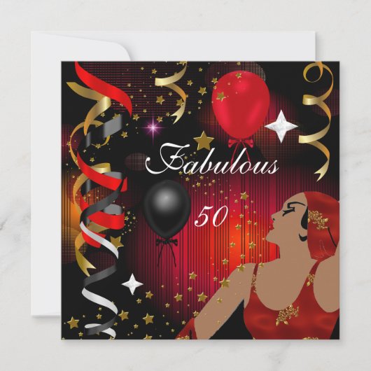 Glamoureuze dame Fabulous 50-50-jarig feest 2 Kaart (Voorkant)