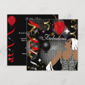 Glamoureuze dame Fabulous 50-50-jarig feest 3 Kaart (Voorkant / Achterkant)