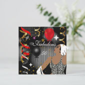 Glamoureuze dame Fabulous 50-50-jarig feest 3 Kaart (Staand voorkant)