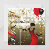 Glamoureuze dame Fabulous 50-50-jarig feest Kaart (Voorkant)