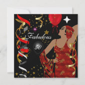 Glamoureuze dame Fabulous 50-50-jarig feest Kaart (Voorkant)