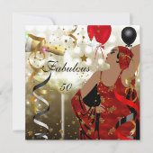 Glamoureuze dame Fabulous 50-50-jarig feest Kaart (Voorkant)