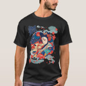 Glamoureuze Dame in Kimono T-shirt (Voorkant)