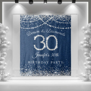 Glamoureuze Denim & Diamonds 30e verjaardag achter Wandkleed