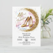 Glamoureuze Digitale Goud 40e Verjaardag Kaart (Staand voorkant)