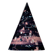 Glamoureuze donkergrijze roze spotlight feesthoedjes (Links)