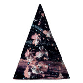 Glamoureuze donkergrijze roze spotlight feesthoedjes (Rechts)