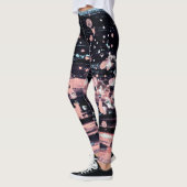 Glamoureuze donkergrijze roze spotlight leggings (Links)