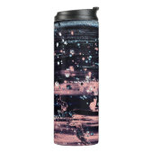 Glamoureuze donkergrijze roze spotlight thermosbeker (Gedraaid links)