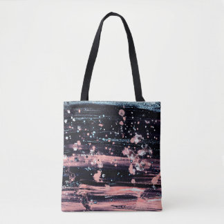 Glamoureuze donkergrijze roze spotlight tote bag