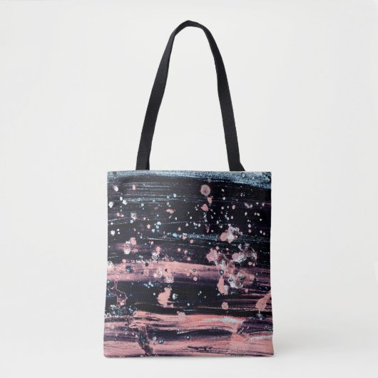 Glamoureuze donkergrijze roze spotlight tote bag (Voorkant)