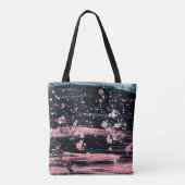 Glamoureuze donkergrijze roze spotlight tote bag (Achterkant)