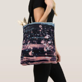 Glamoureuze donkergrijze roze spotlight tote bag (Dichtbij)