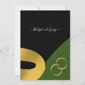 Glamoureuze driekleur gouden ring bruiloft kaart (Achterkant)