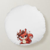 Glamoureuze Eekhoornhaardag Rond Kussen (Achterkant)