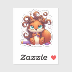 Glamoureuze Eekhoornhaardag Sticker