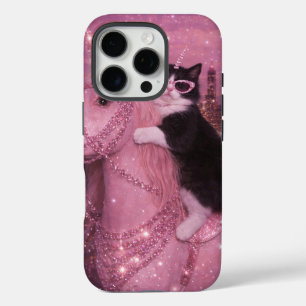 Glamoureuze Eenhoornkat Onder Fonkelende Stad      iPhone 16 Pro Hoesje