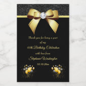 Glamoureuze elegantie verjaardag wijn etiket (Enkel label)