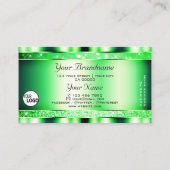 Glamoureuze Emerald Green Glitter Sterren en Logo Visitekaartje (Achterkant)