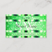 Glamoureuze Emerald Green Glitter Sterren en Monog Visitekaartje (Voorkant)