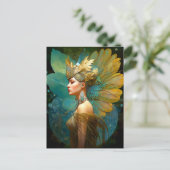 Glamoureuze Fairy Vrouw Fantasy Kunst Briefkaart (Staand voorkant)
