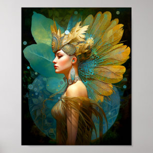 Glamoureuze Fairy Vrouw Fantasy Kunst Poster