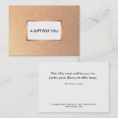 Glamoureuze Faux Copper Gold Cadeaukaart Kortingskaartje (Voorkant / Achterkant)