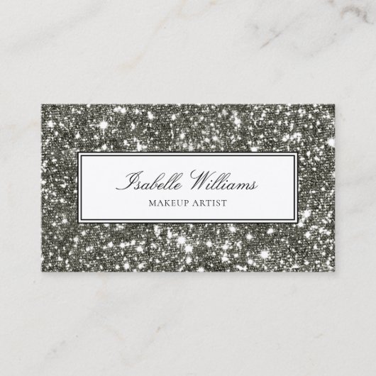 Glamoureuze Faux Diamond Glitter Sparkle Visitekaartje (Voorkant)