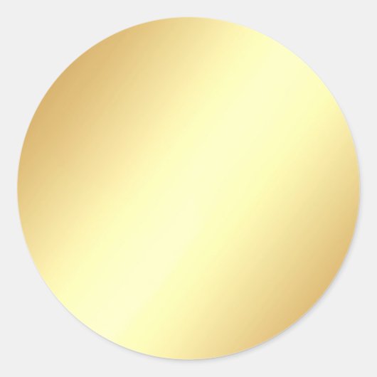 Glamoureuze Faux Gold Blank Elegante Sjabloon Ronde Sticker (Voorkant)