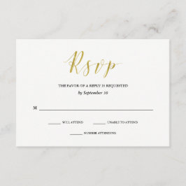 Glamoureuze Faux Gold Classic Bruiloft RSVP