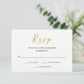Glamoureuze Faux Gold Classic Bruiloft RSVP (Staand voorkant)
