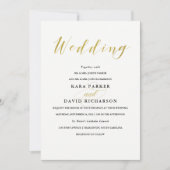 Glamoureuze Faux Gold Classic bruiloft uitnodiging (Voorkant)