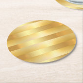 Glamoureuze Faux Gold Custom Blank Modern Elegant Ronde Kartonnen Onderzetter (Gebogen)