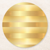 Glamoureuze Faux Gold Custom Blank Modern Elegant Ronde Kartonnen Onderzetter (Voorkant)