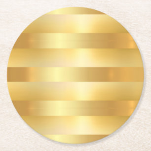 Glamoureuze Faux Gold Custom Blank Modern Elegant Ronde Kartonnen Onderzetter