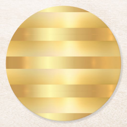 Glamoureuze Faux Gold Custom Blank Modern Elegant Ronde Kartonnen Onderzetter (Voorkant)