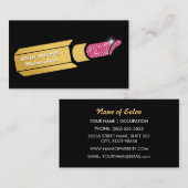 Glamoureuze Faux Gold make-up artiest roze lippens Visitekaartje (Voorkant / Achterkant)